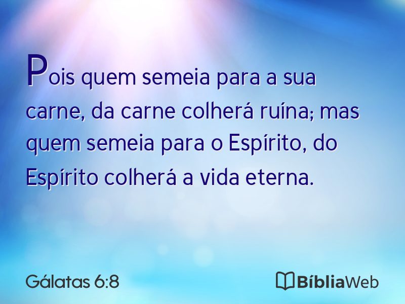 Gálatas 6:8 em imagem para compartilhar