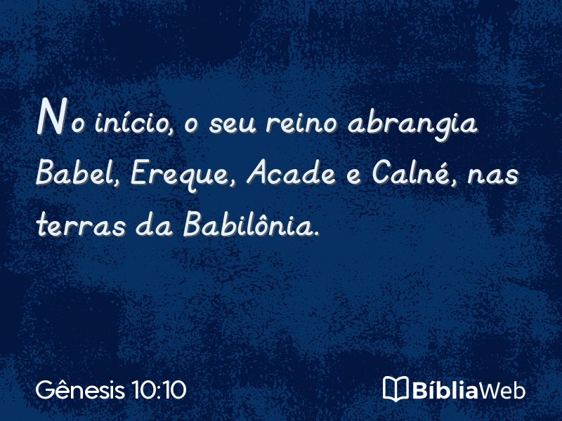 Gênesis 10:10 em imagem para compartilhar