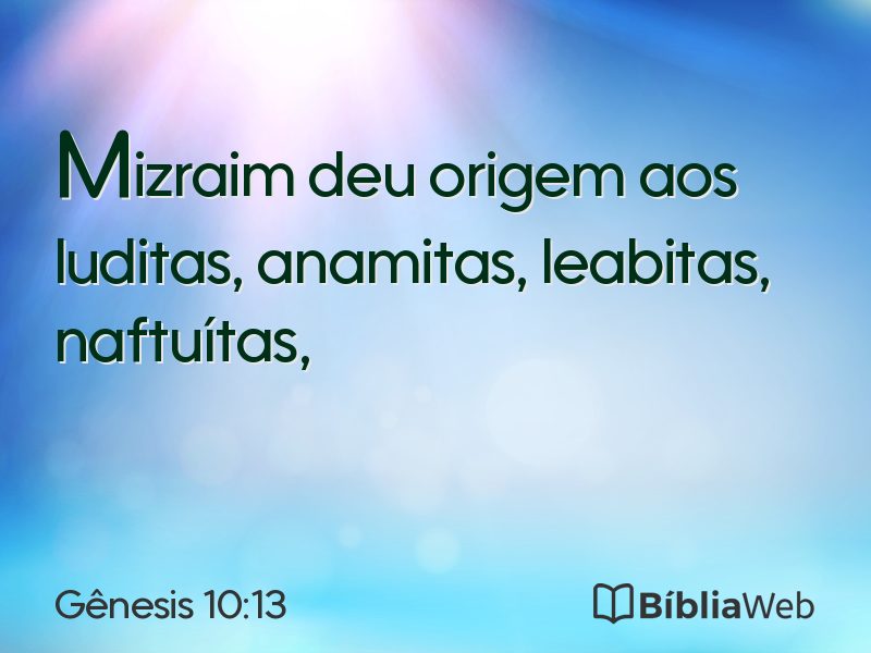 Gênesis 10:13 em imagem para compartilhar