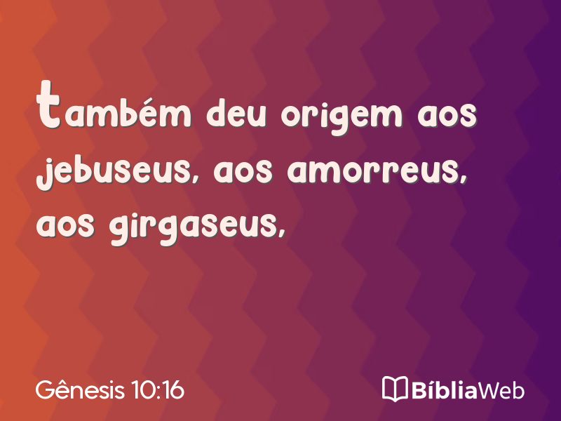Gênesis 10:16 em imagem para compartilhar