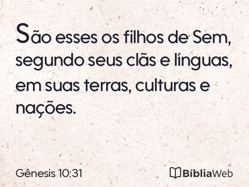 Gênesis 10:31 em imagem para compartilhar