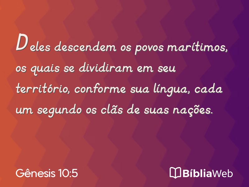 Gênesis 10:5 em imagem para compartilhar