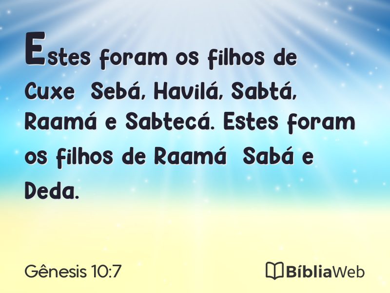 Gênesis 10:7 em imagem para compartilhar