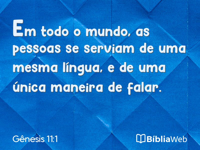 Gênesis 11:1 em imagem para compartilhar