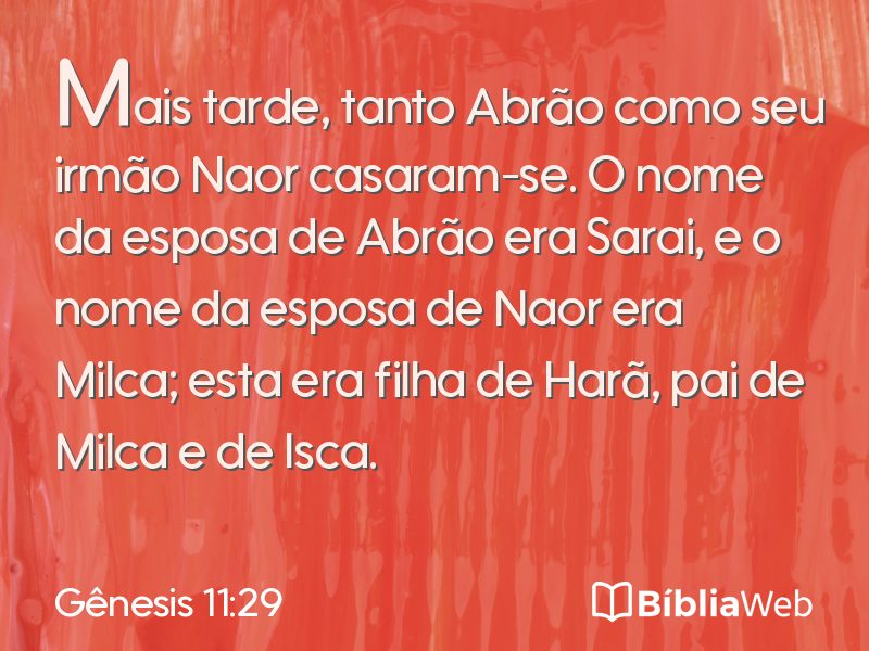 Gênesis 11:29 em imagem para compartilhar