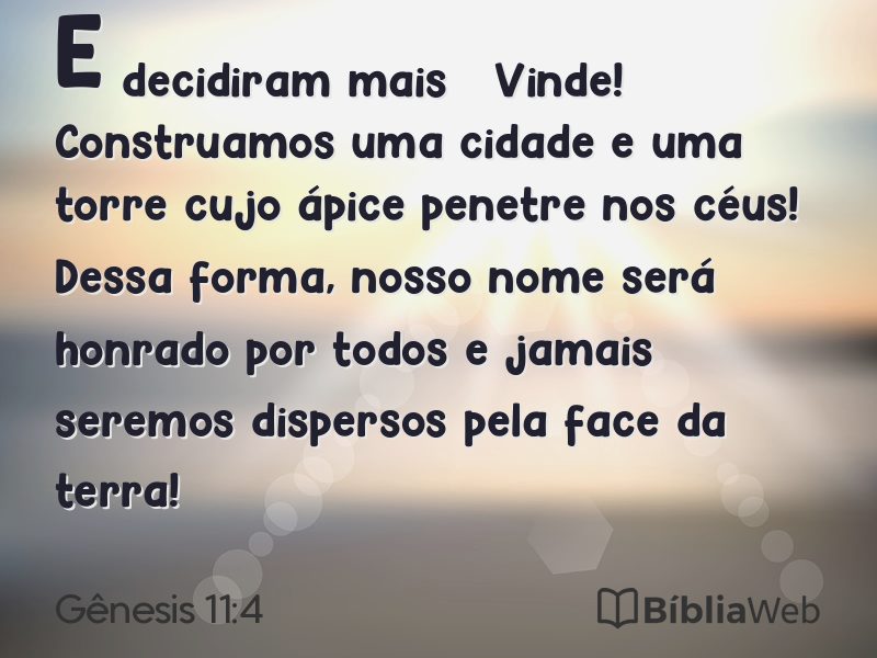 Gênesis 11:4 em imagem para compartilhar
