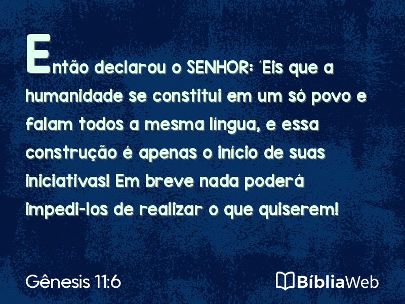 Gênesis 11:6 em imagem para compartilhar