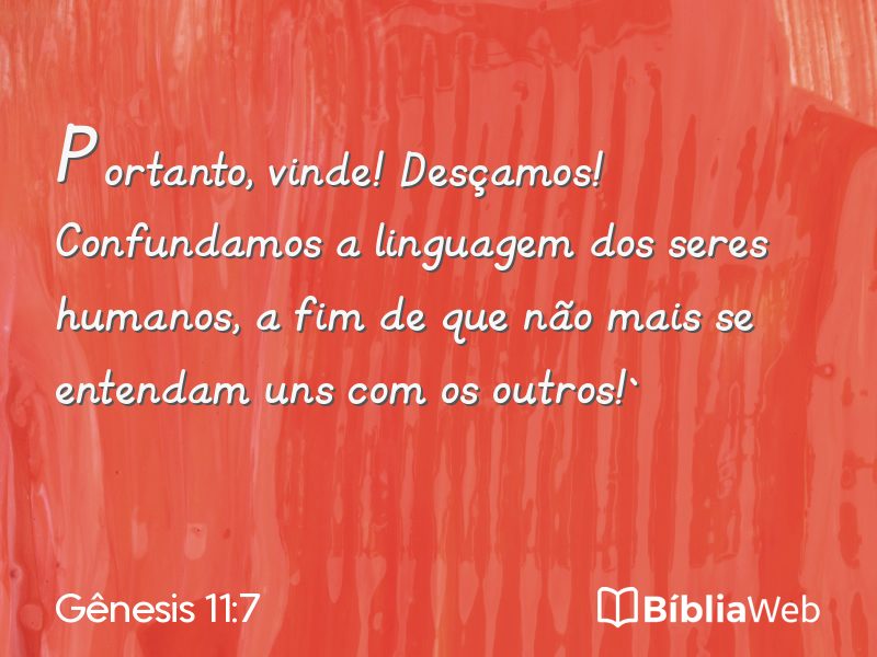 Gênesis 11:7 em imagem para compartilhar