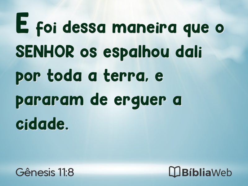 Gênesis 11:8 em imagem para compartilhar