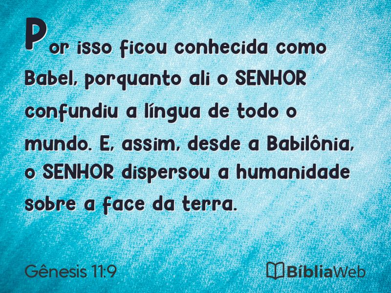 Gênesis 11:9 em imagem para compartilhar