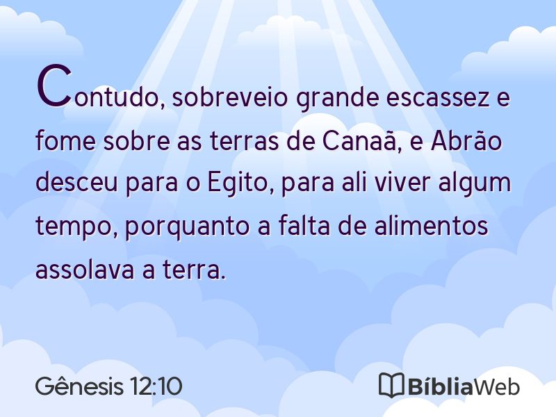 Gênesis 12:10 em imagem para compartilhar