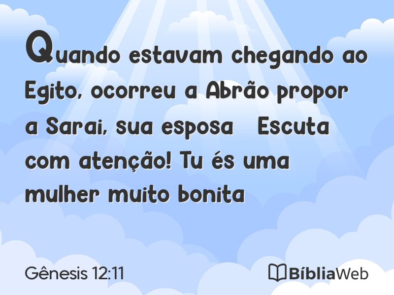 Gênesis 12:11 em imagem para compartilhar