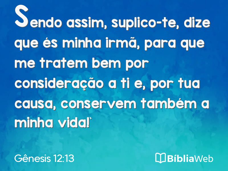 Gênesis 12:13 em imagem para compartilhar