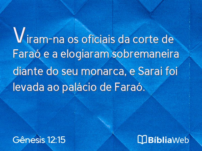 Gênesis 12:15 em imagem para compartilhar