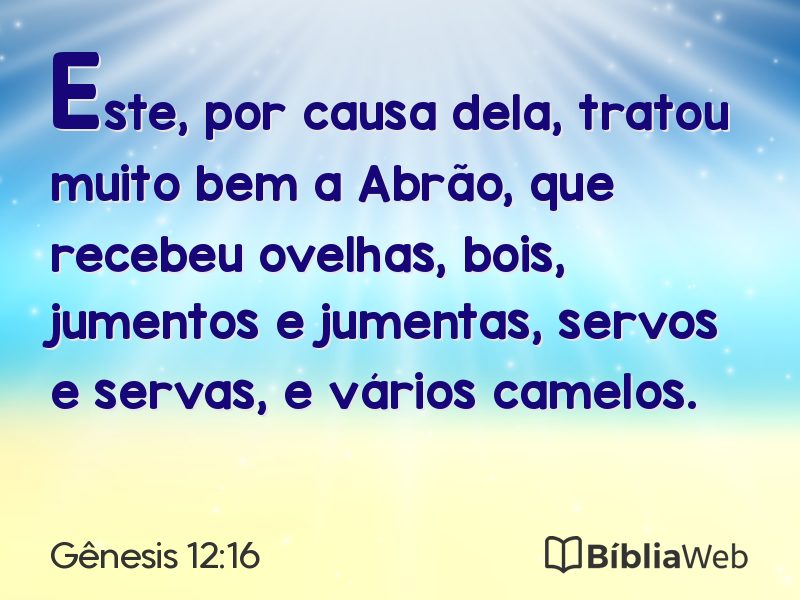 Gênesis 12:16 em imagem para compartilhar