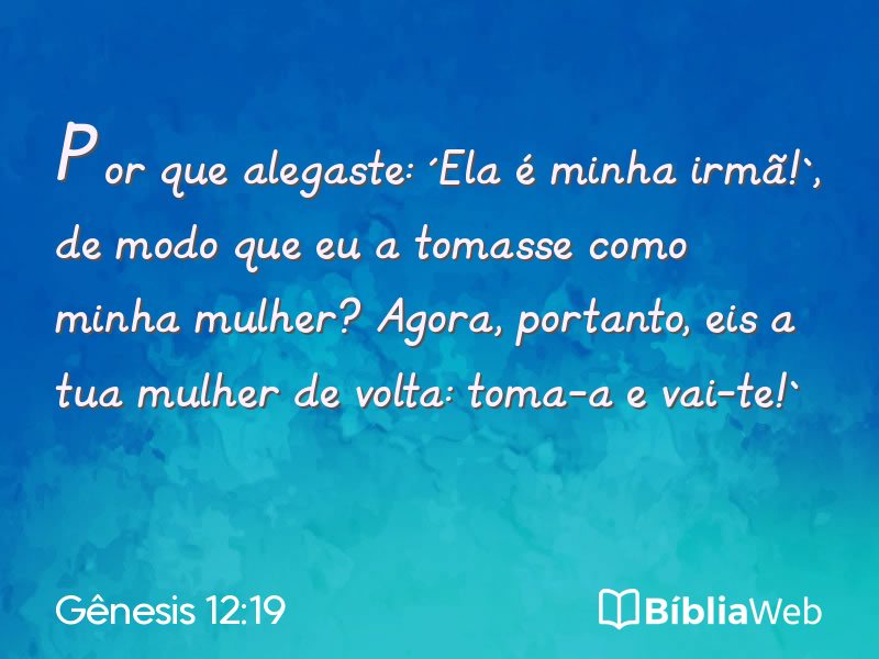 Gênesis 12:19 em imagem para compartilhar