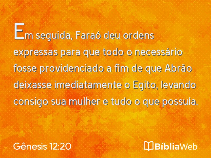 Gênesis 12:20 em imagem para compartilhar