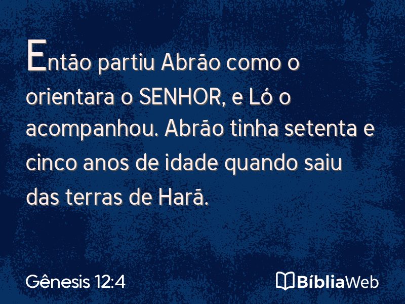 Gênesis 12:4 em imagem para compartilhar