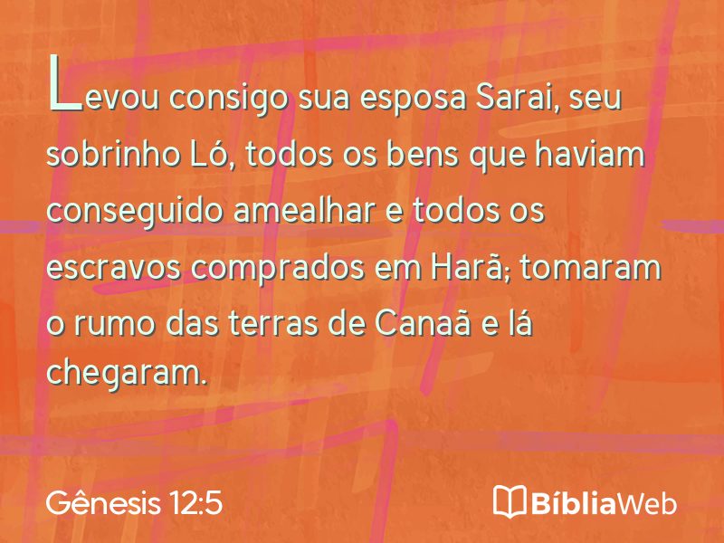 Gênesis 12:5 em imagem para compartilhar