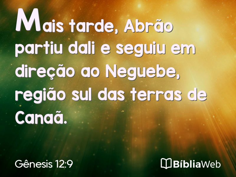 Gênesis 12:9 em imagem para compartilhar