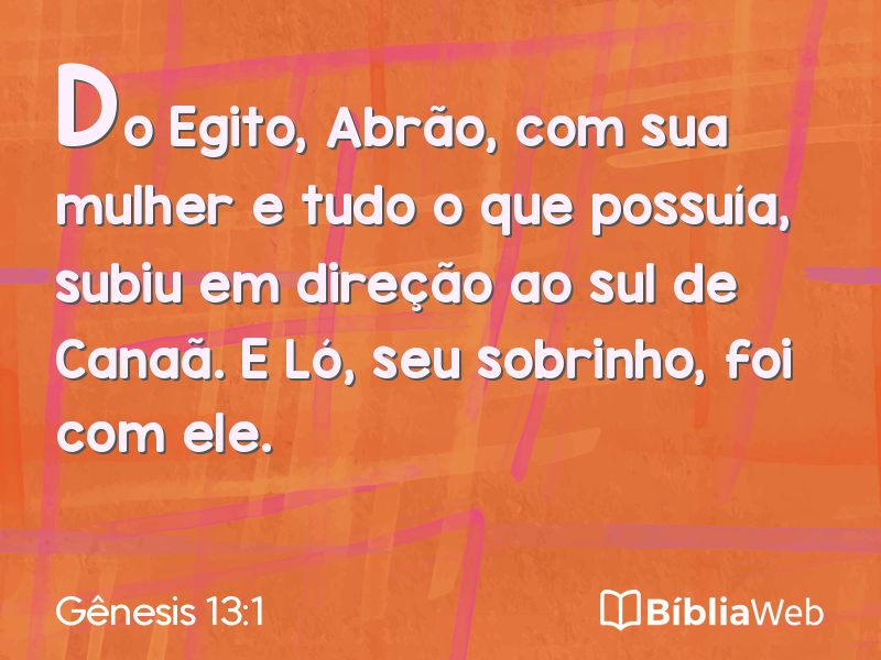 Gênesis 13:1 em imagem para compartilhar