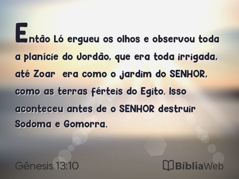 Gênesis 13:10 em imagem para compartilhar