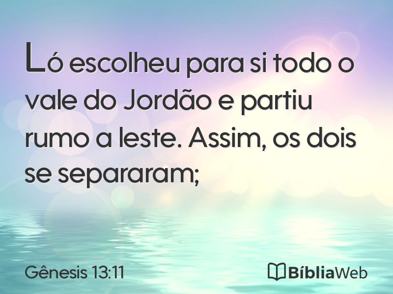 Gênesis 13:11 em imagem para compartilhar