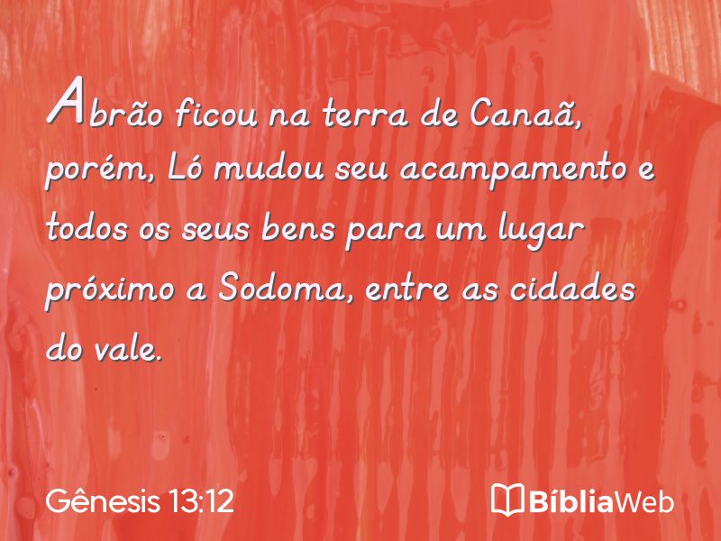 Gênesis 13:12 em imagem para compartilhar