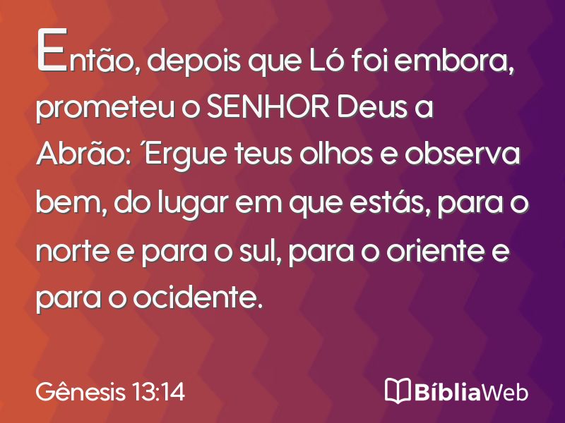 Gênesis 13:14 em imagem para compartilhar