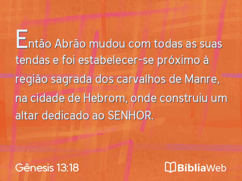 Gênesis 13:18 em imagem para compartilhar