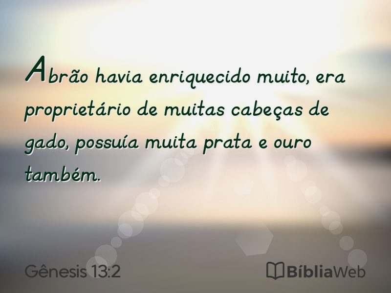 Gênesis 13:2 em imagem para compartilhar