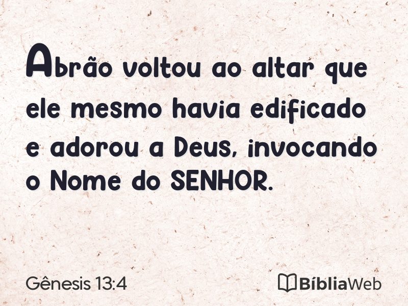 Gênesis 13:4 em imagem para compartilhar