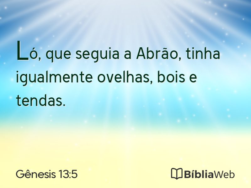 Gênesis 13:5 em imagem para compartilhar