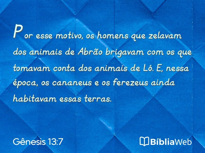 Gênesis 13:7 em imagem para compartilhar