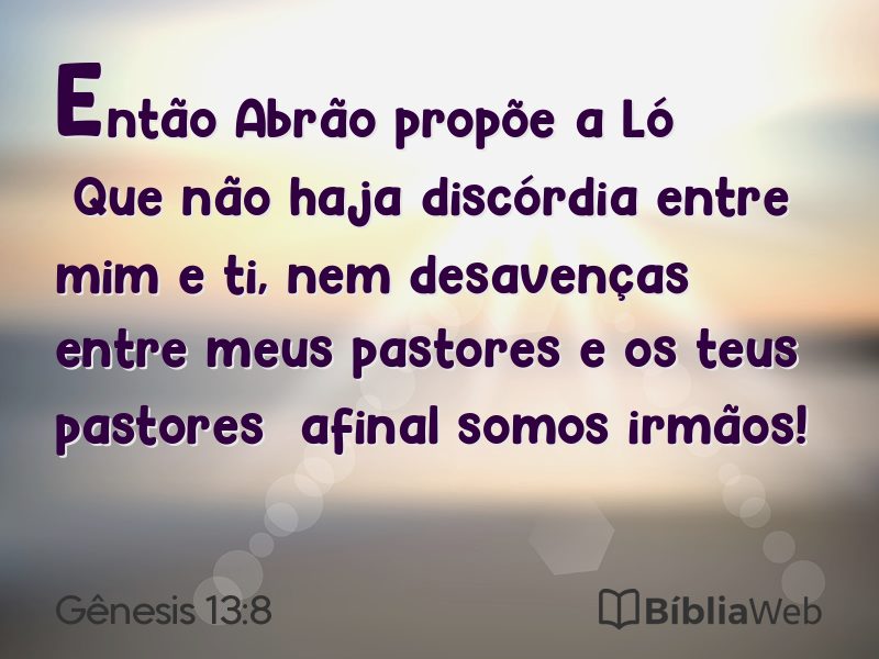 Gênesis 13:8 em imagem para compartilhar