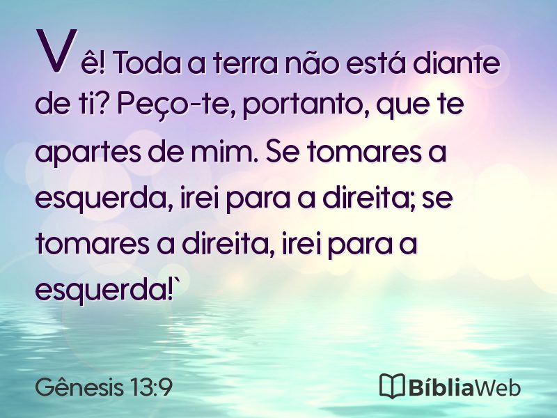 Gênesis 13:9 em imagem para compartilhar