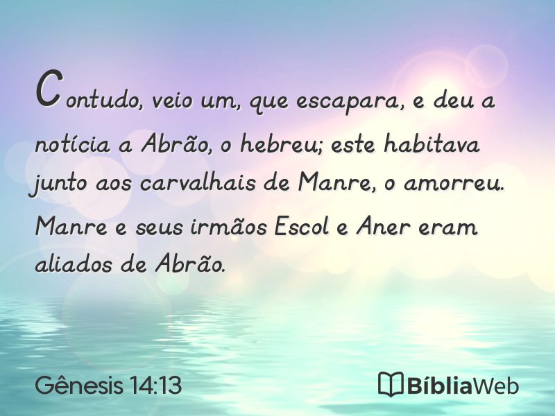 Gênesis 14:13 em imagem para compartilhar