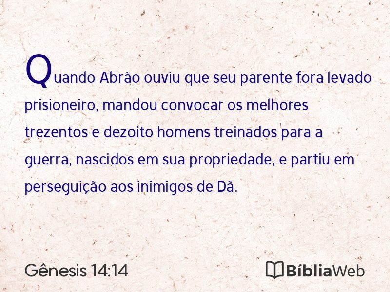 Gênesis 14:14 em imagem para compartilhar