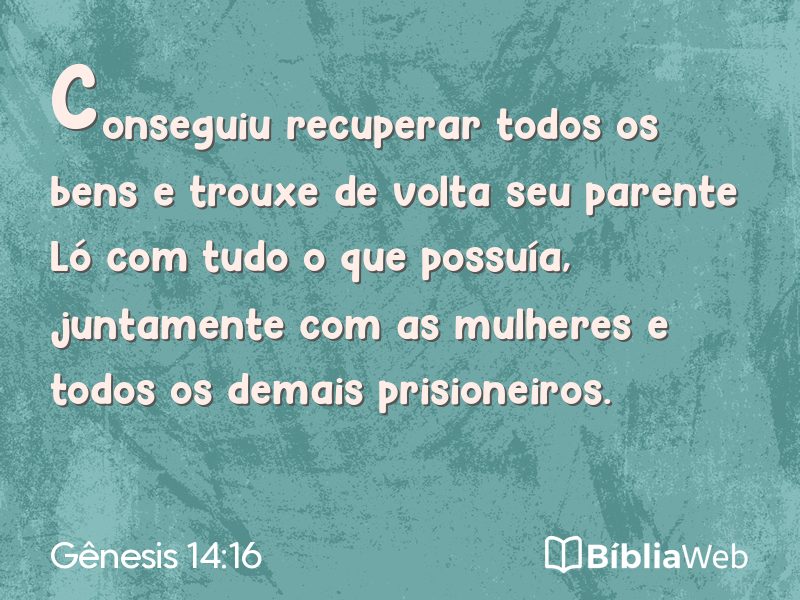 Gênesis 14:16 em imagem para compartilhar