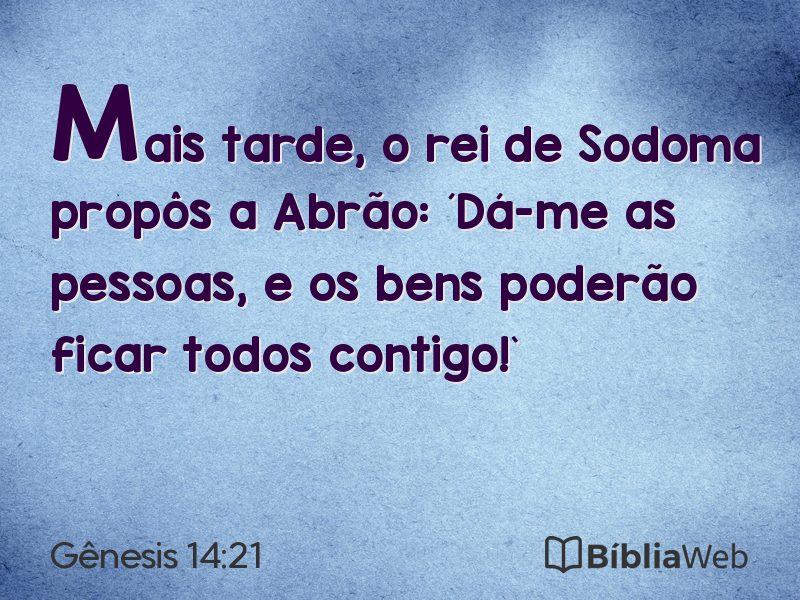 Gênesis 14:21 em imagem para compartilhar