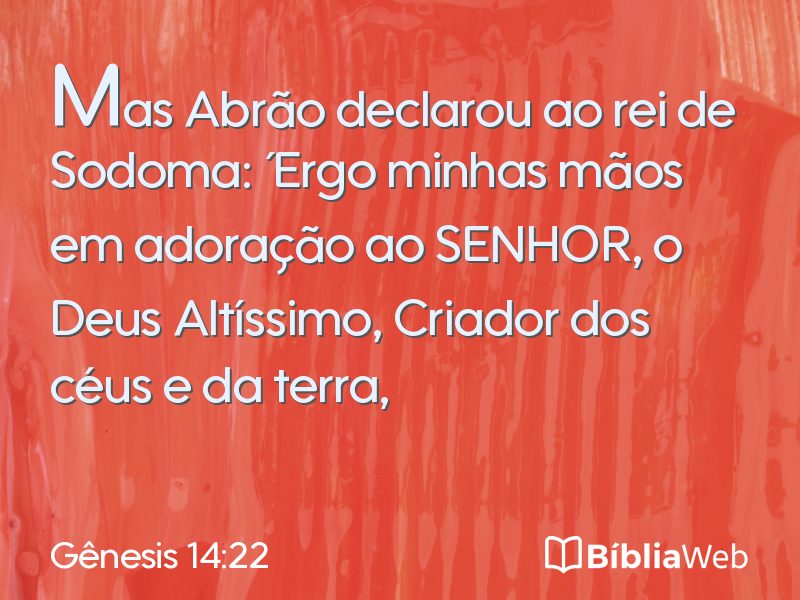 Gênesis 14:22 em imagem para compartilhar