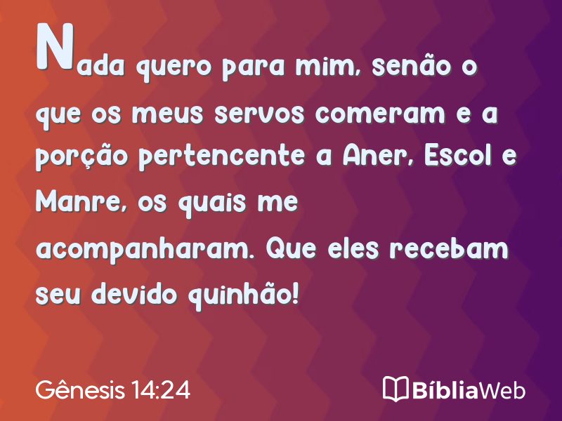 Gênesis 14:24 em imagem para compartilhar