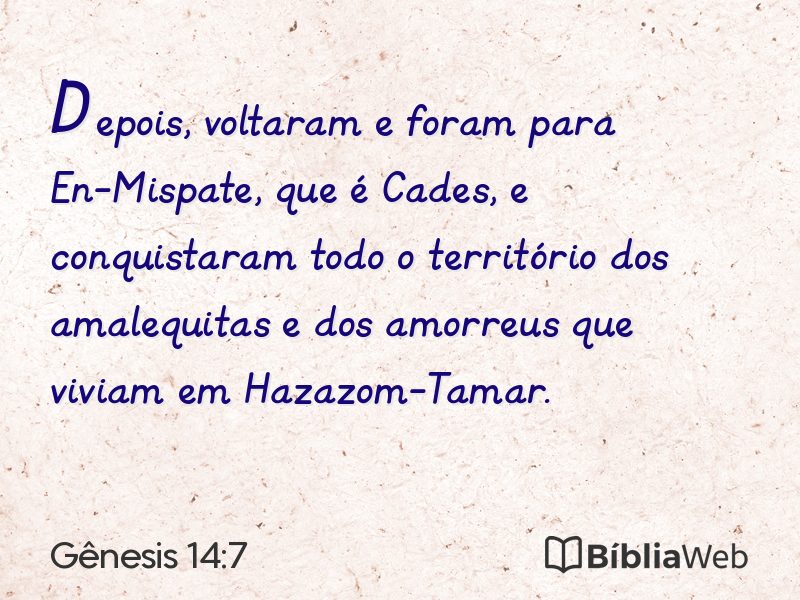 Gênesis 14:7 em imagem para compartilhar