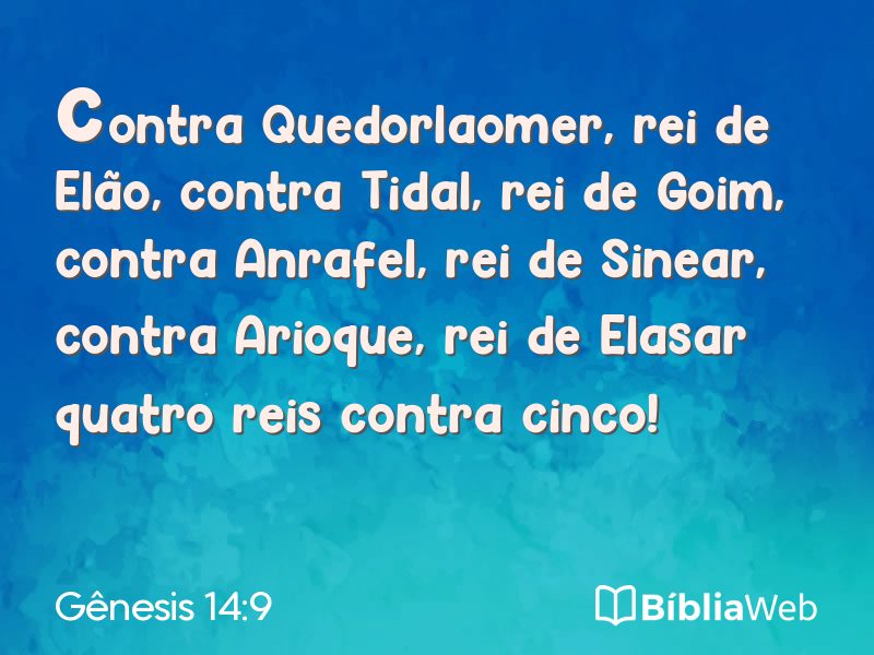 Gênesis 14:9 em imagem para compartilhar