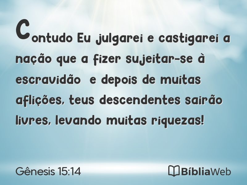 Gênesis 15:14 em imagem para compartilhar