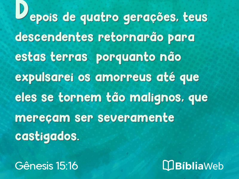 Gênesis 15:16 em imagem para compartilhar