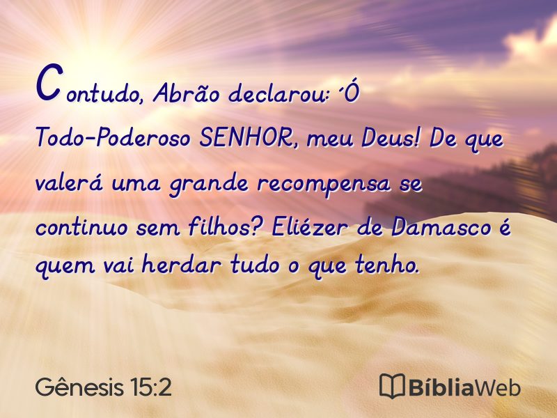 Gênesis 15:2 em imagem para compartilhar