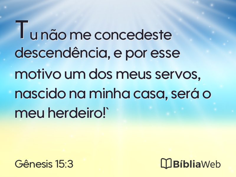 Gênesis 15:3 em imagem para compartilhar