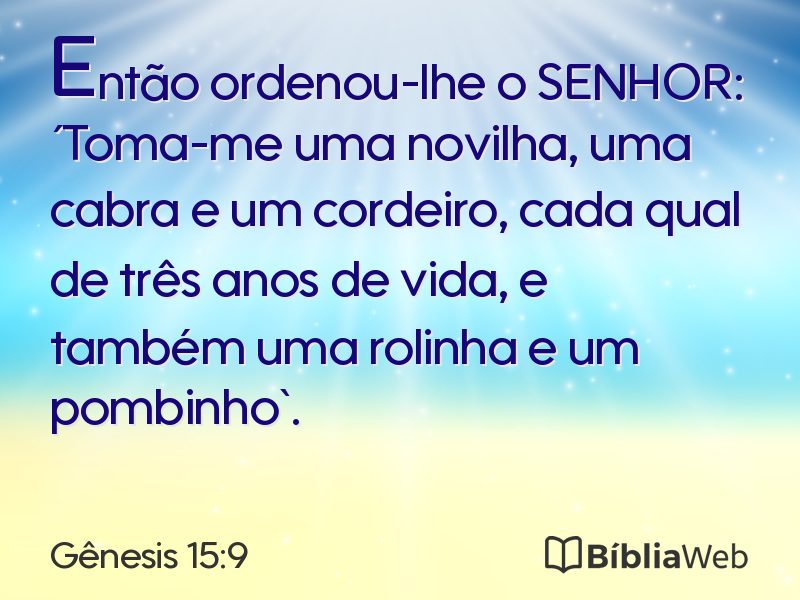 Gênesis 15:9 em imagem para compartilhar