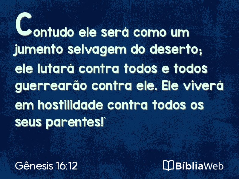 Gênesis 16:12 em imagem para compartilhar